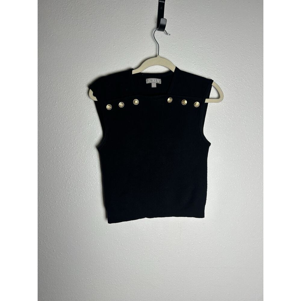 J. Crew Women Sweater Vest Shell Sleeveless Merino Wool Linen Buttons Size Small